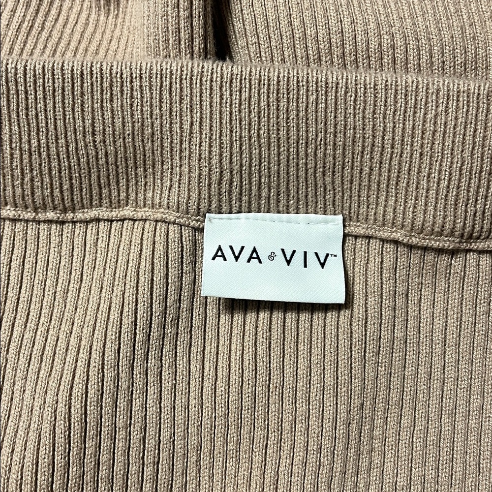 2/$30 Ava & Viv Classic Brown Pencil Skirt Sz XXL Ribbed Textured Knitted - Picture 6 of 8